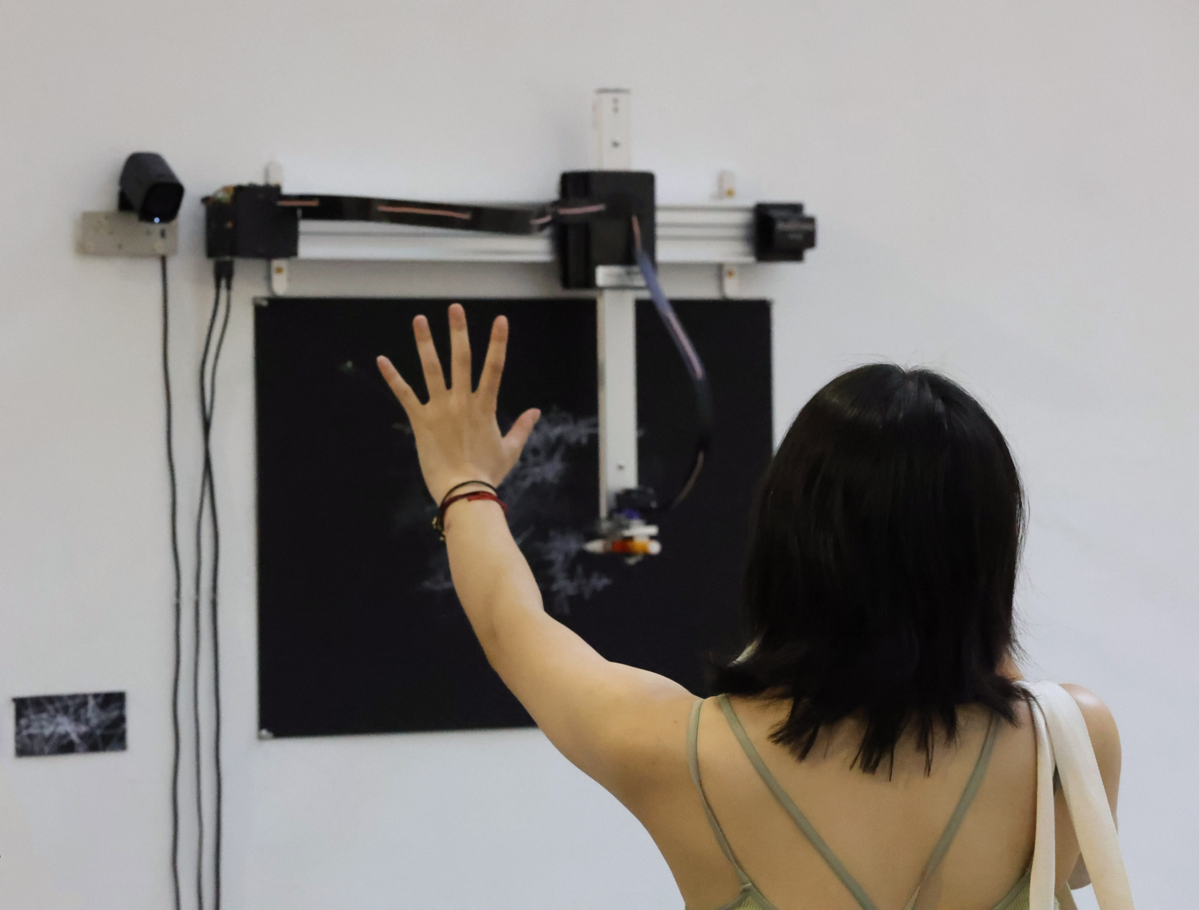 Visitor photographing the installation